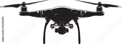 FPV Drone. Hand drawn vector illustration	