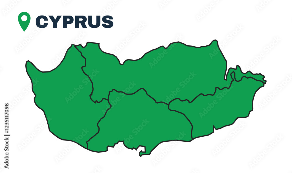 Cyprus simple flat vector illustration map Cyprus simple flat vector illustration map