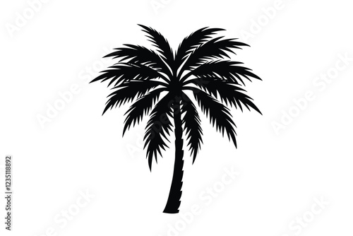 palm tree silhouette isolated on white