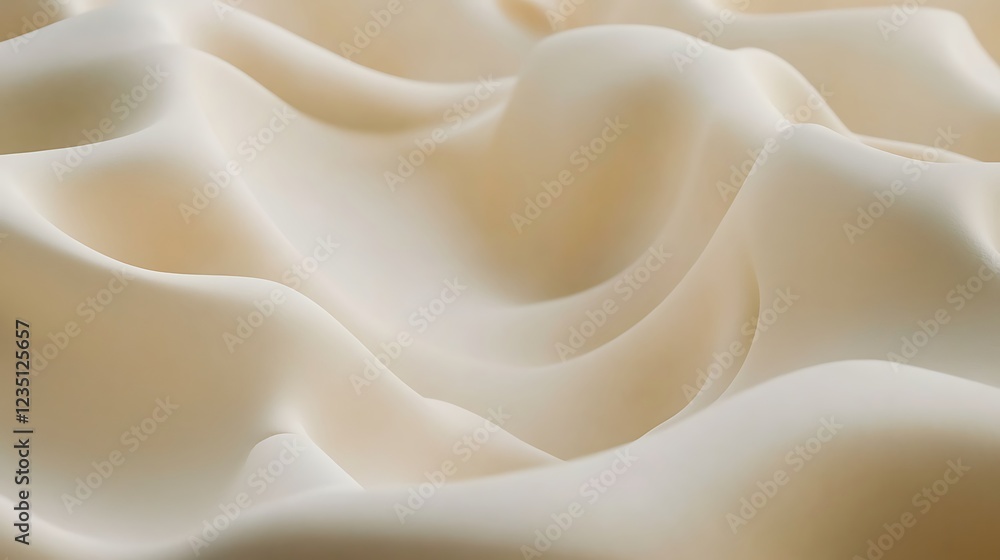 Obraz premium Creamy Beige Fabric Draped in Soft Waves