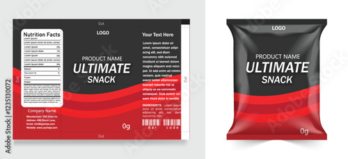 Chips package design, foil bags with the original file in 3d illustration.  Chip's packaging ideas | chip packaging, packaging, chips, vector, template.