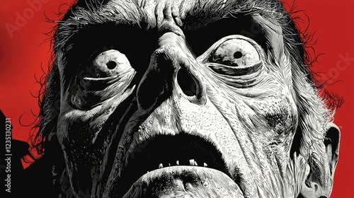 A Terrifying Close Up Of A Ghastly Face