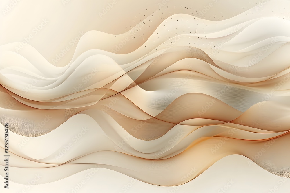 Abstract flowing silk fabric waves in shades of beige and brown soft elegant modern artistic background Abstract flowing silk fabric waves in shades of beige and brown soft elegant modern artistic background