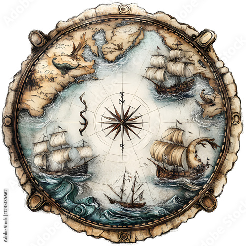 Old Map Clipart Vector Illustration