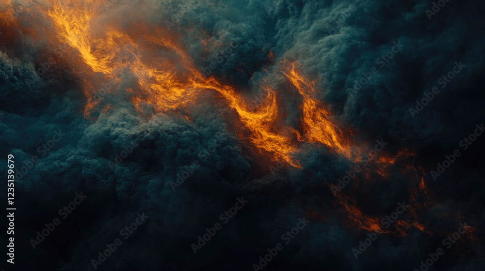 Dynamic Flames and Sparks on a Black Background – Fiery Energy Concept Dynamic Flames and Sparks on a Black Background – Fiery Energy Concept