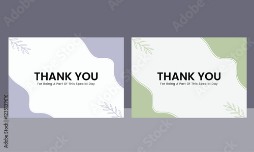 Greeting card design template .Thank you card design