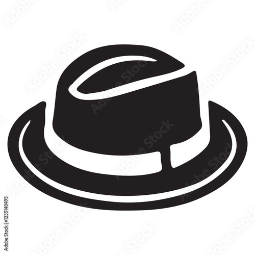 Classic Fedora Hat Silhouette Vector Illustration Design