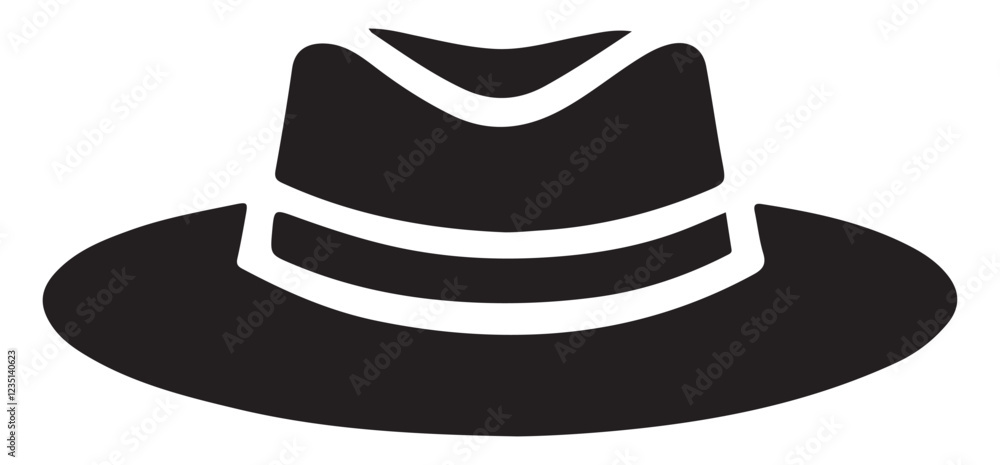 Detailed Fedora Hat Silhouette Vector Graphic Design Detailed Fedora Hat Silhouette Vector Graphic Design