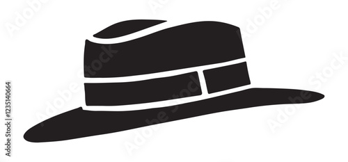 Classic Fedora Hat Silhouette Vector Illustration for Fashion