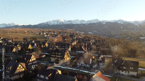 village houses  in the tatras polish mountains