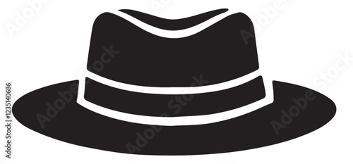 Classic Fedora Hat Silhouette Illustration for Vintage Designs