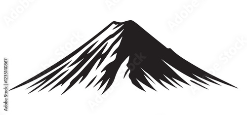 Majestic Mount Fuji Silhouette Vector Illustration Art