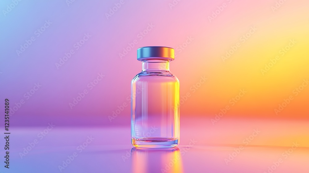 Photo of a vial on a soft background, symbolizing a medicine bottle, shot in a studio with high resolution Photo of a vial on a soft background, symbolizing a medicine bottle, shot in a studio with high resolution