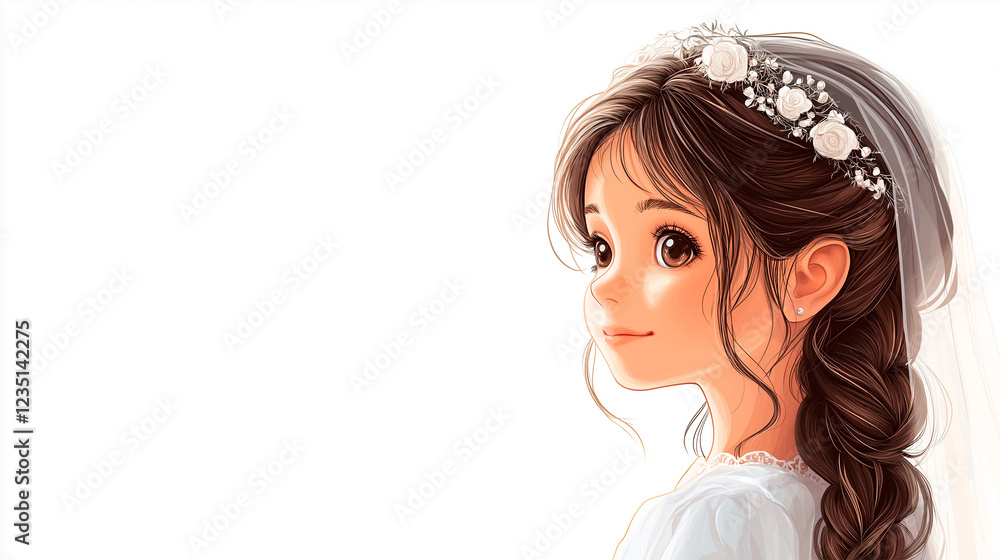 Spiritual and delicate design of a girl on her first communion Spiritual and delicate design of a girl on her first communion