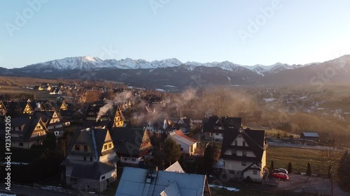 village houses  in the tatras polish mountains