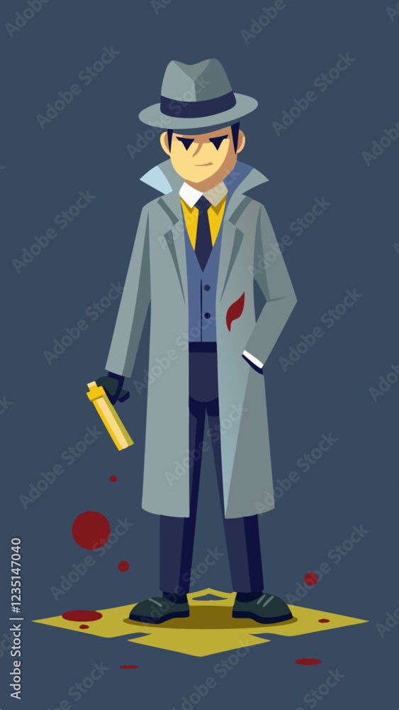 Crime Scene Investigator holding evidence on blood-stained floor Crime Scene Investigator holding evidence on blood-stained floor