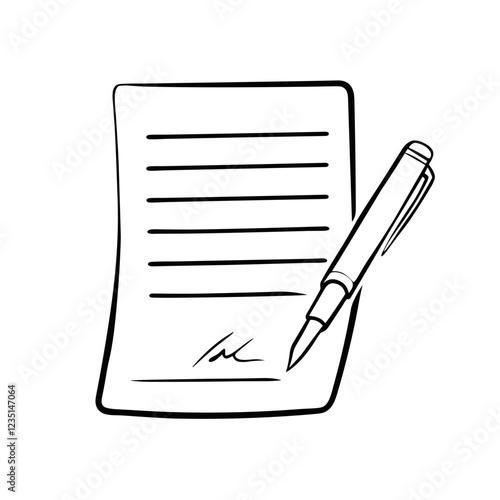 Illustration of a notepad with lines and a pen, representing note-taking and documentation concept