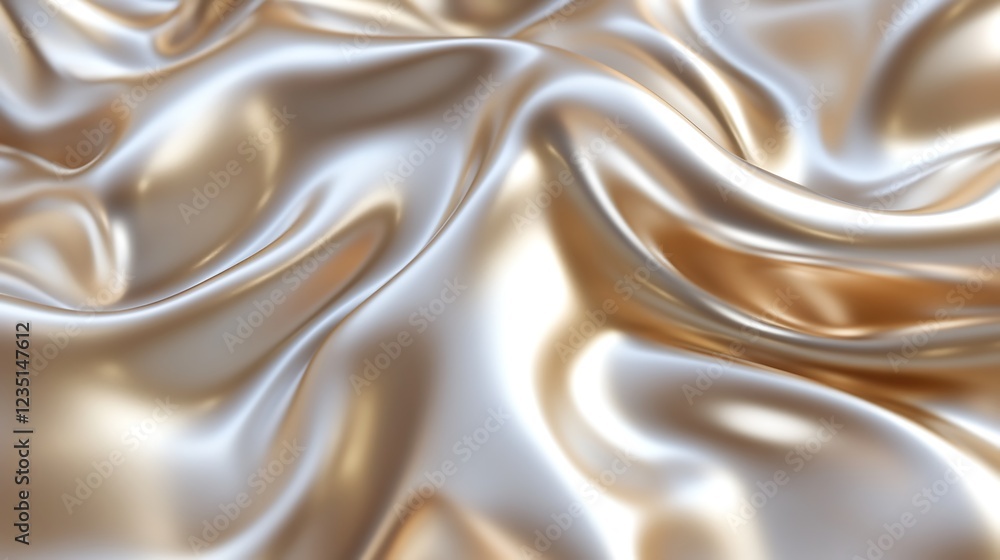 Fototapeta premium Abstract Draped Luxurious Gold Silk Fabric Texture