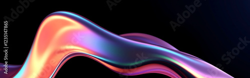 abstract iridescent shape, 3d render
