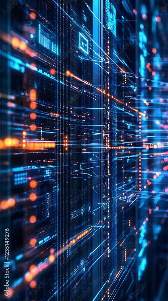 Dynamic tech style modern geometric digital futuristic background