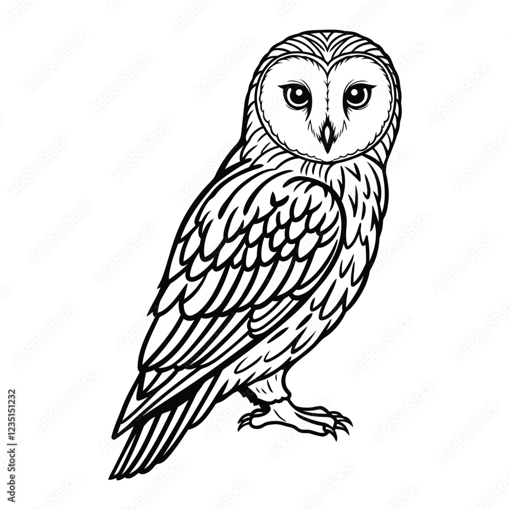 Naklejka premium black Owl Bird silhouette vector graphic clipart.