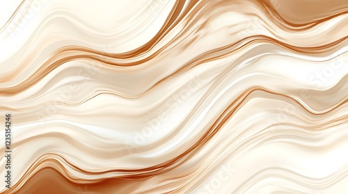 Abstract Beige and Brown Swirling Marble Design