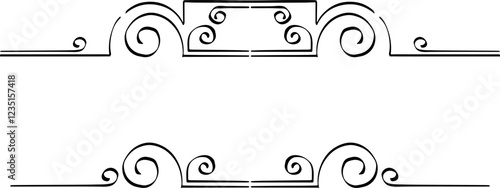 black and white set of delimiters for text, dividers