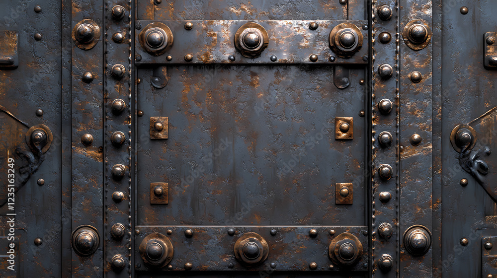 Fototapeta premium Steel metal grunge texture rusty fancy background, dark gray black wallpaper, fantasy backdrop. Dark Fantasy. Illustration