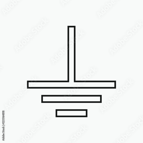 Protective earth ground symbol represents grounding in electrical systems.