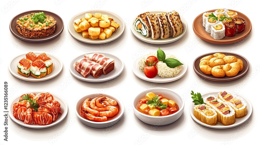 Assorted dishes from different cultures. Food and snacks Assorted dishes from different cultures. Food and snacks