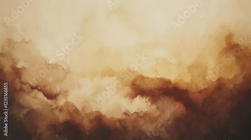 A stunning abstract watercolor painting, rich in sepia and umber tones, symbolizing passion and resilience