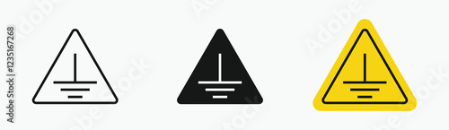 sets Protective earth ground symbol represents grounding in electrical systems.