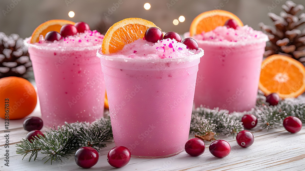 Festive Cranberry Orange Slushies, Winter Drinks Festive Cranberry Orange Slushies, Winter Drinks