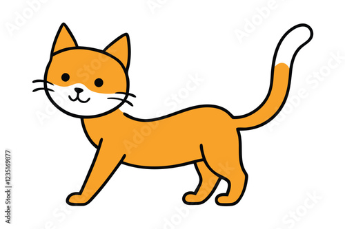 Funny cat vector art illustration