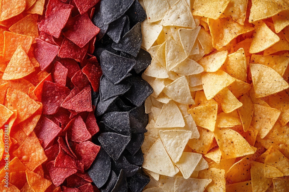 Collage of assorted flavored chips, Collage of assorted flavored chips,