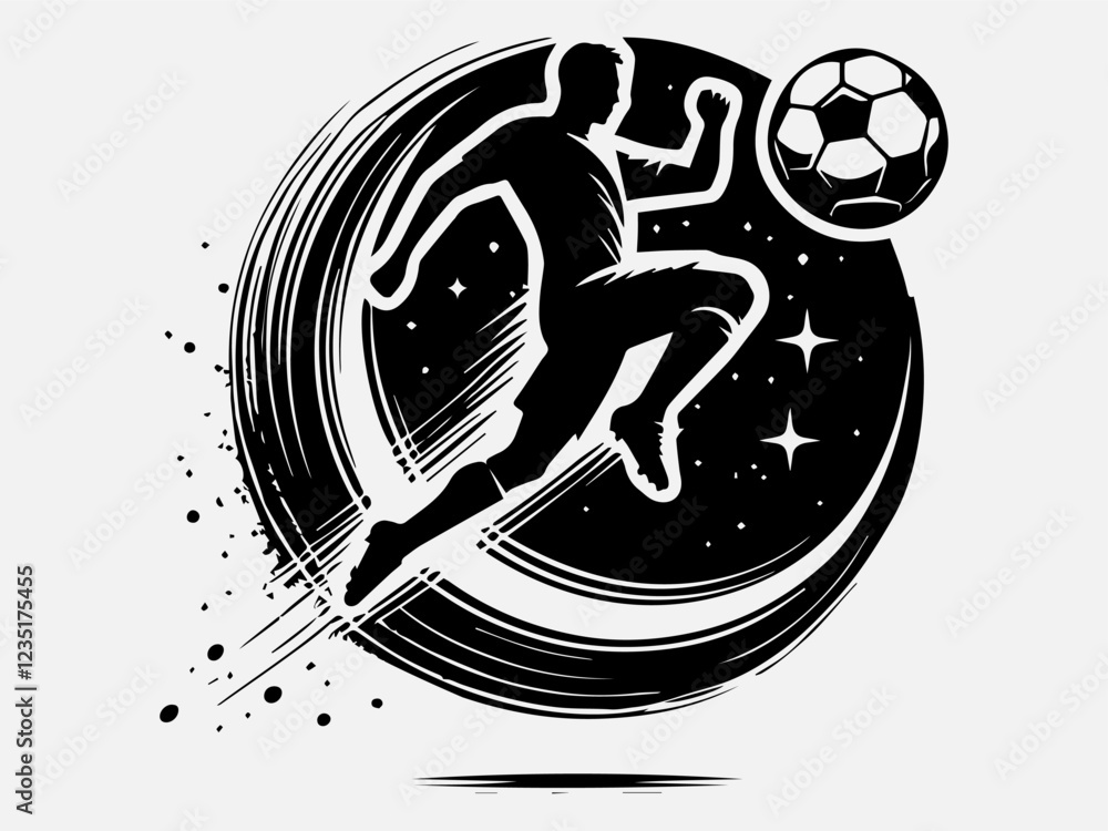 Obraz premium Soccer Silhouette Vector Illustration