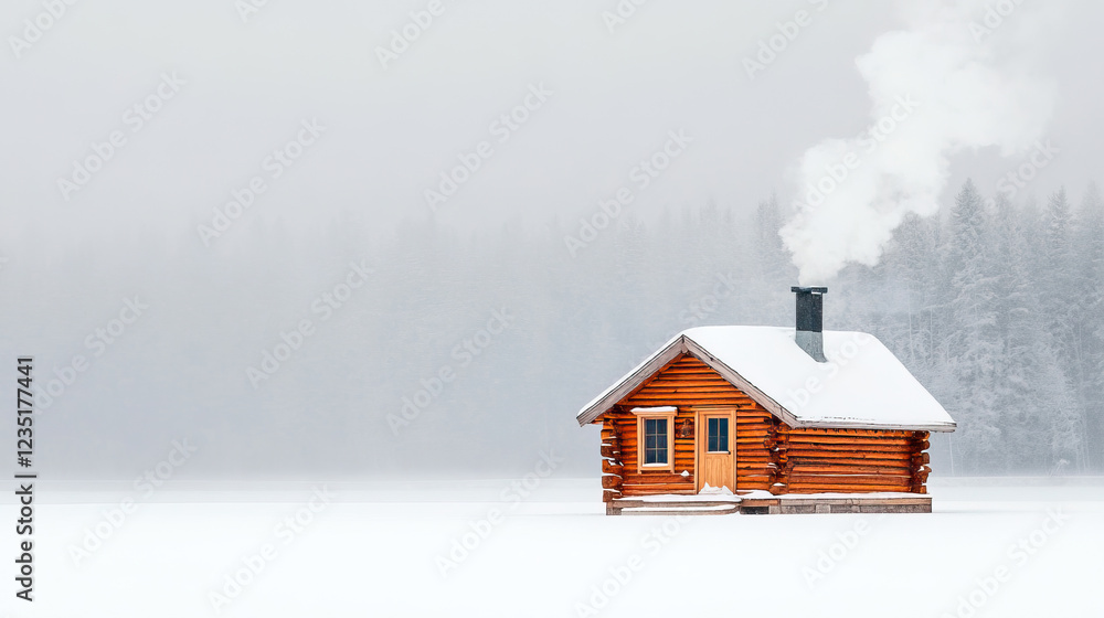 Experience a Cozy Cabin Nestled in a Winter Wonderland, Complete with a Smoky Chimney Experience a Cozy Cabin Nestled in a Winter Wonderland, Complete with a Smoky Chimney