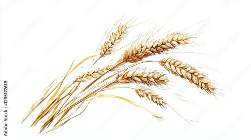 Fototapeta premium Barley on white background