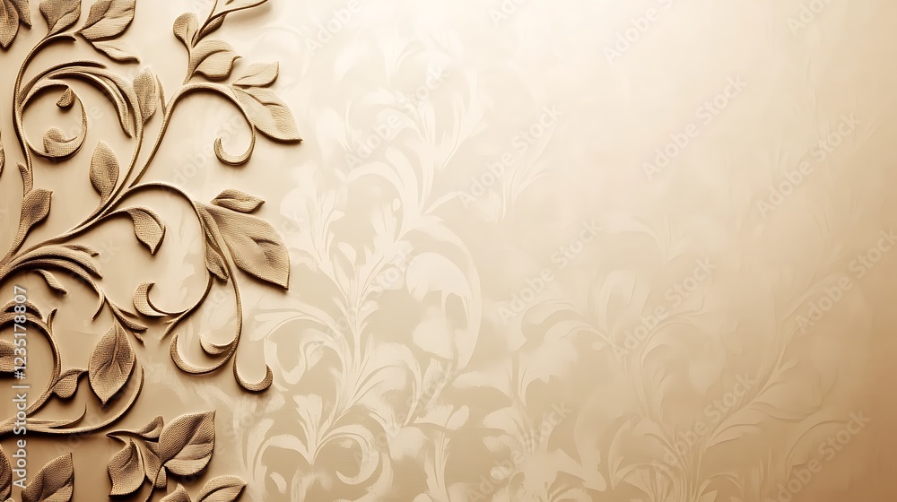 Elegant Beige Floral Design Background Image Elegant Beige Floral Design Background Image