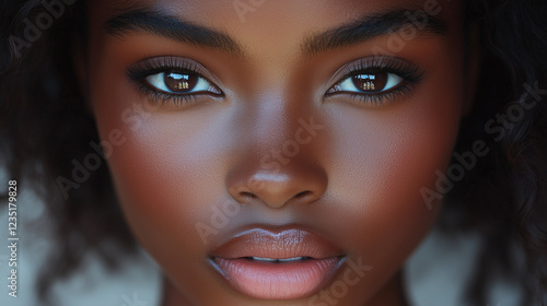 Wallpaper Mural portrait of a dark-skinned Cambodian woman with natural-looking permanent lip blush makeup Torontodigital.ca