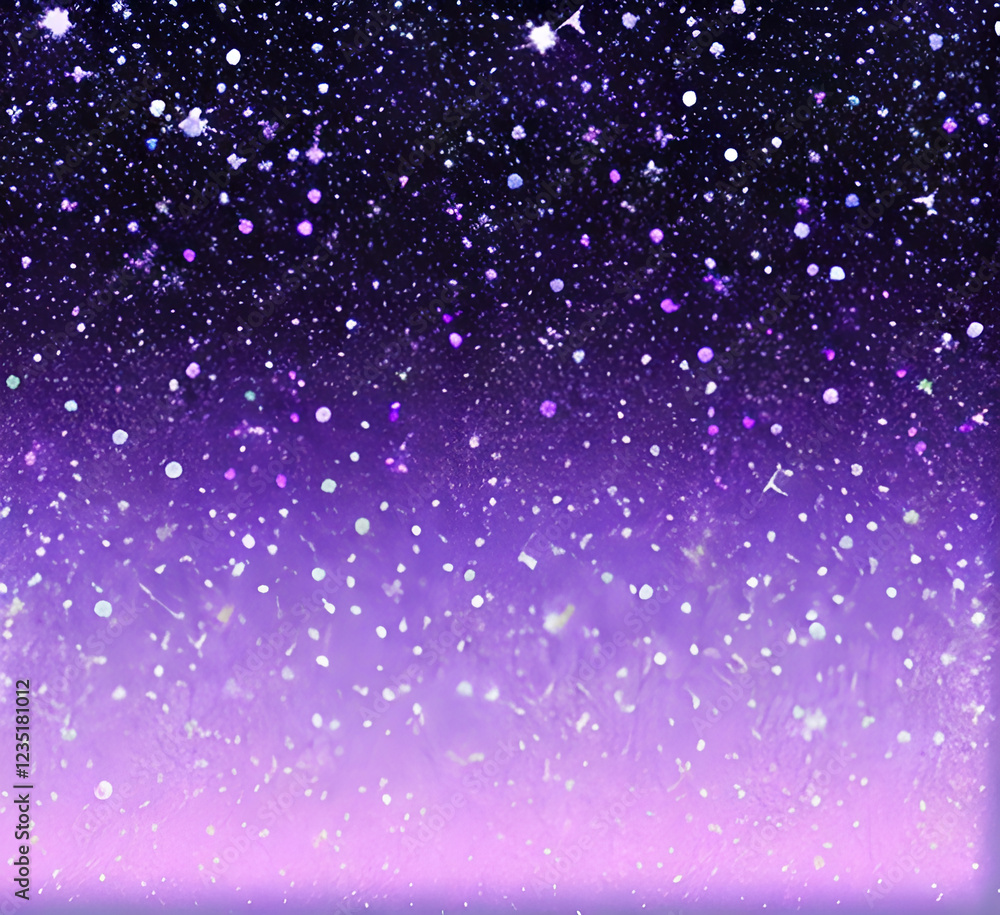 Fototapeta premium Night cloudy sky. Purple and blue abstract space with stars and sparkles. Cute dreamy wallpaper with magic light. Dark evening heaven landscape.gradient sunrise with twilight calm dusk.generative ai
