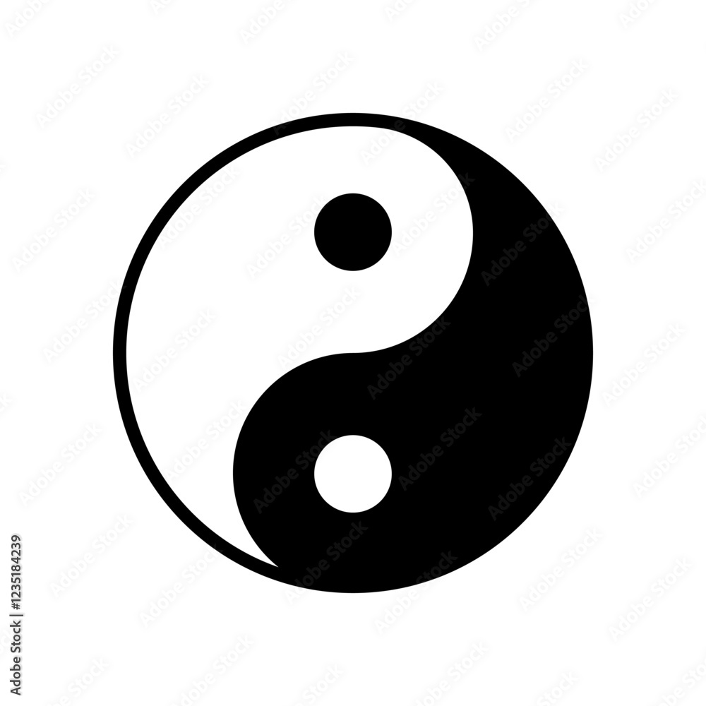 Yin yang icon. Black and white vector element, duality and balance in Taoism. Yin yang icon. Black and white vector element, duality and balance in Taoism.