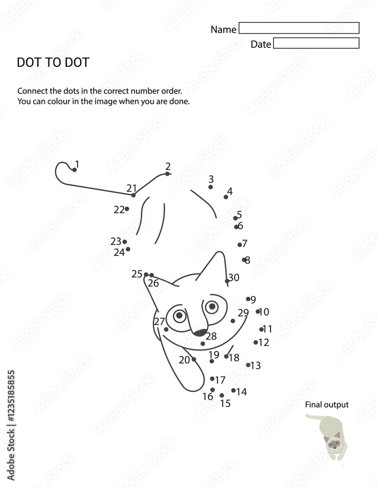 Fototapeta premium Dot-to-Dot Activity Sheets