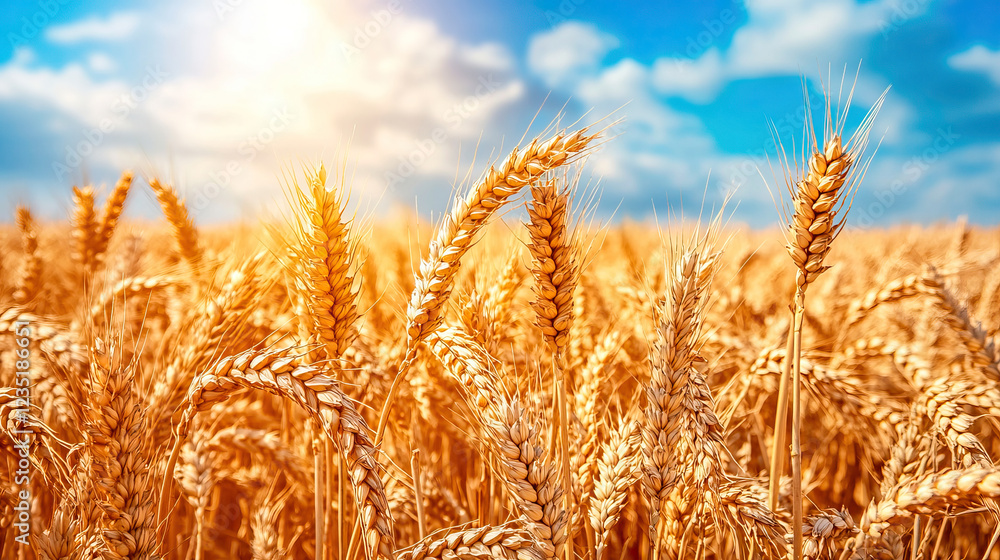 Fototapeta premium Golden Wheat Field Under the Sun