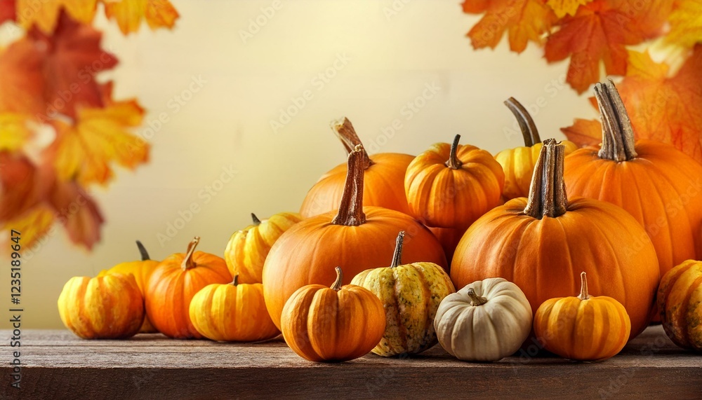 background of decorative autumn pumpkins background of decorative autumn pumpkins