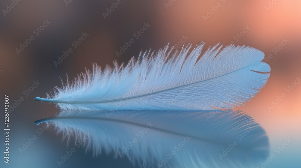 Naklejka premium feather on blue background
