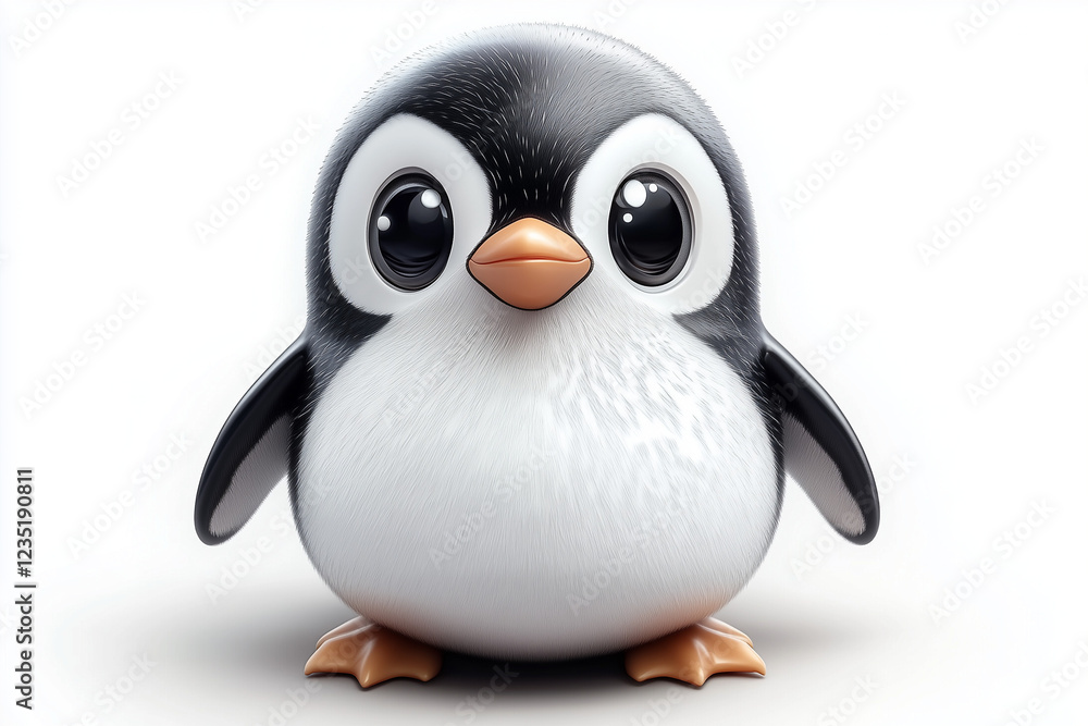 Fototapeta premium 3d penguin in glasses with sign