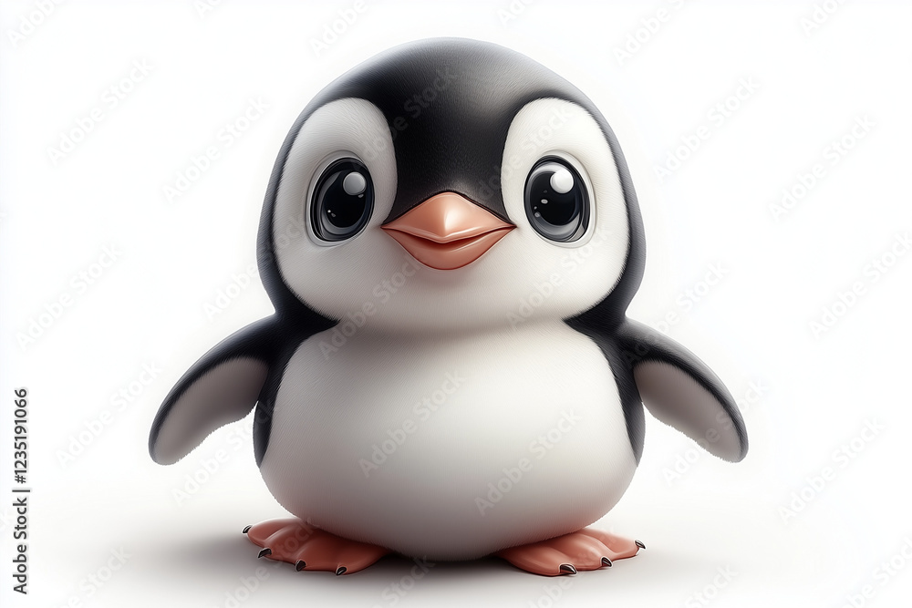 Fototapeta premium 3d penguin in glasses with sign