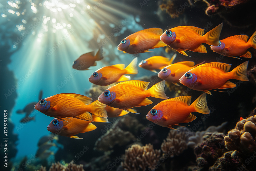 Naklejka premium Fishes in Ocean