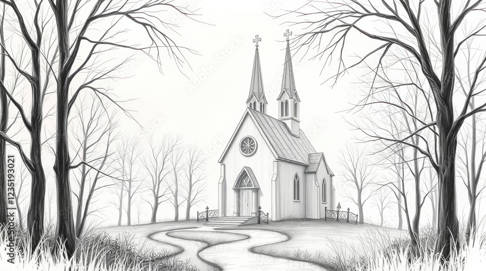 Holy church Sketchy Doodle Vector Line drawing Holy church Sketchy Doodle Vector Line drawing